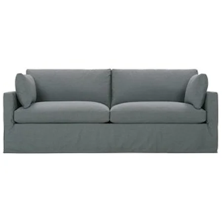 Customizable Two Cushion Sofa with Slip Cover